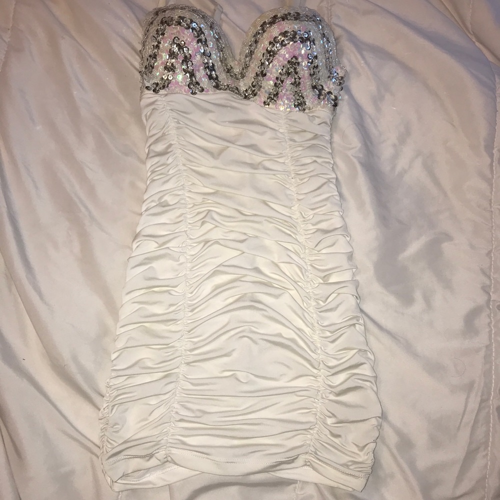 White and bedazzled dress
